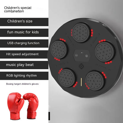 Children's Music Boxing Machine Blue Light Hitting Kids Gym From House Red Light With Gloves
