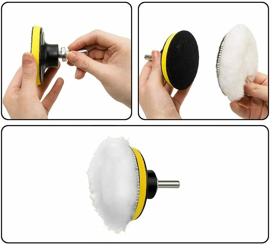 Car Buffing Pads Sponge Kit Polishing Set Bonnet Waxing Foam Seal Tool for Drill Vehicle dealsniper-net