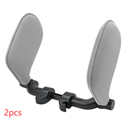 Car Seat Headrest Pillow Travel Rest Neck Pillow Support Solution For Kids Vehicle dealsniper-net Grey 2pcs