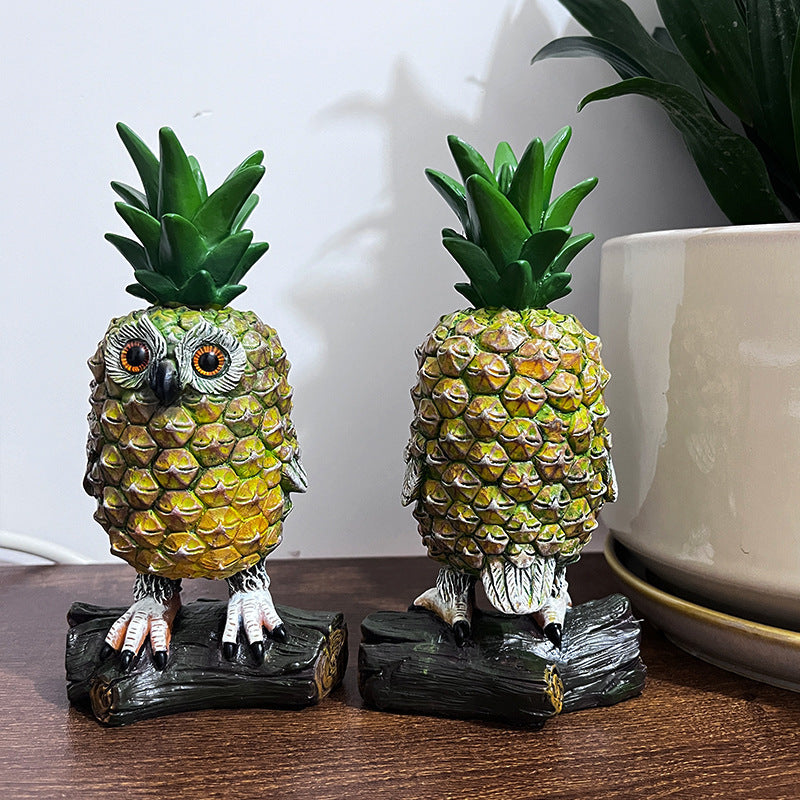 Garden Variation Pineapple Owl Resin Craft Ornament Garden dealsniper-net