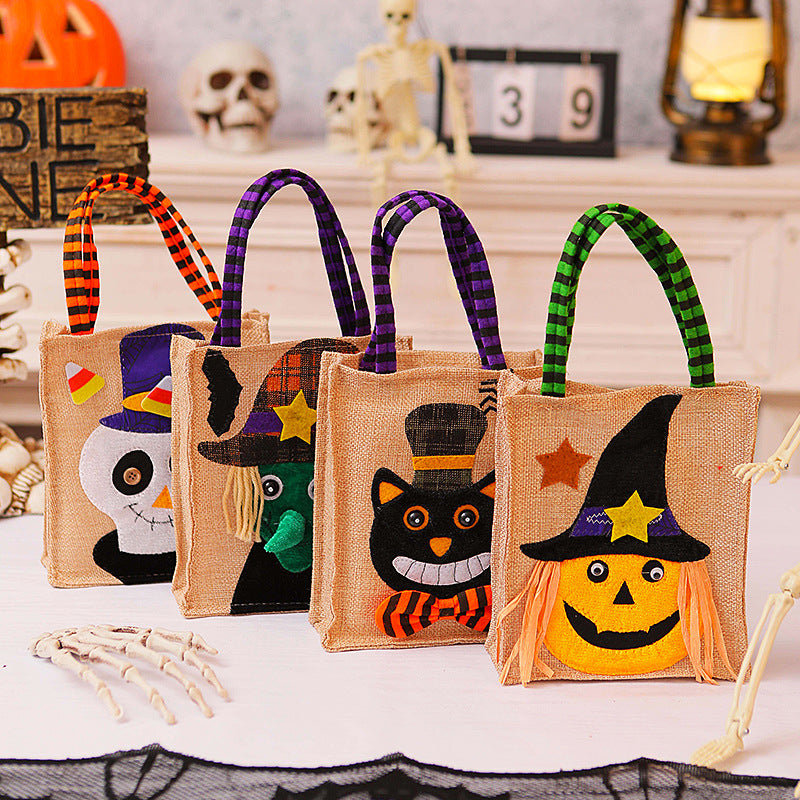 Halloween Candy Tote Bag For Kids Funny Creative Witch Skull Kids Gym From House