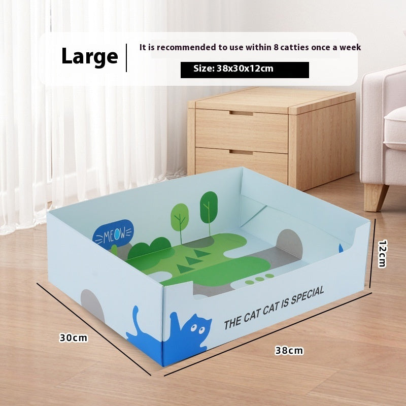 Portable Folding Semi-open Thickened Disposable Litter Box Pets Gym From House Litter Box Large C03 1 Pack