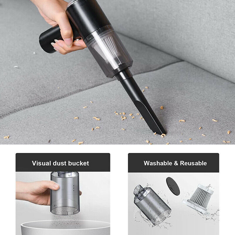 Portable Car Vacuum Cleaner, Handheld Vacuum High Power Cordless, Hand Vacuum Rechargeable Easy To Clean Car Interior, Desktop, Sofa, Keyboard, Drawer And Crevices, Small Spaces Vehicle dealsniper-net