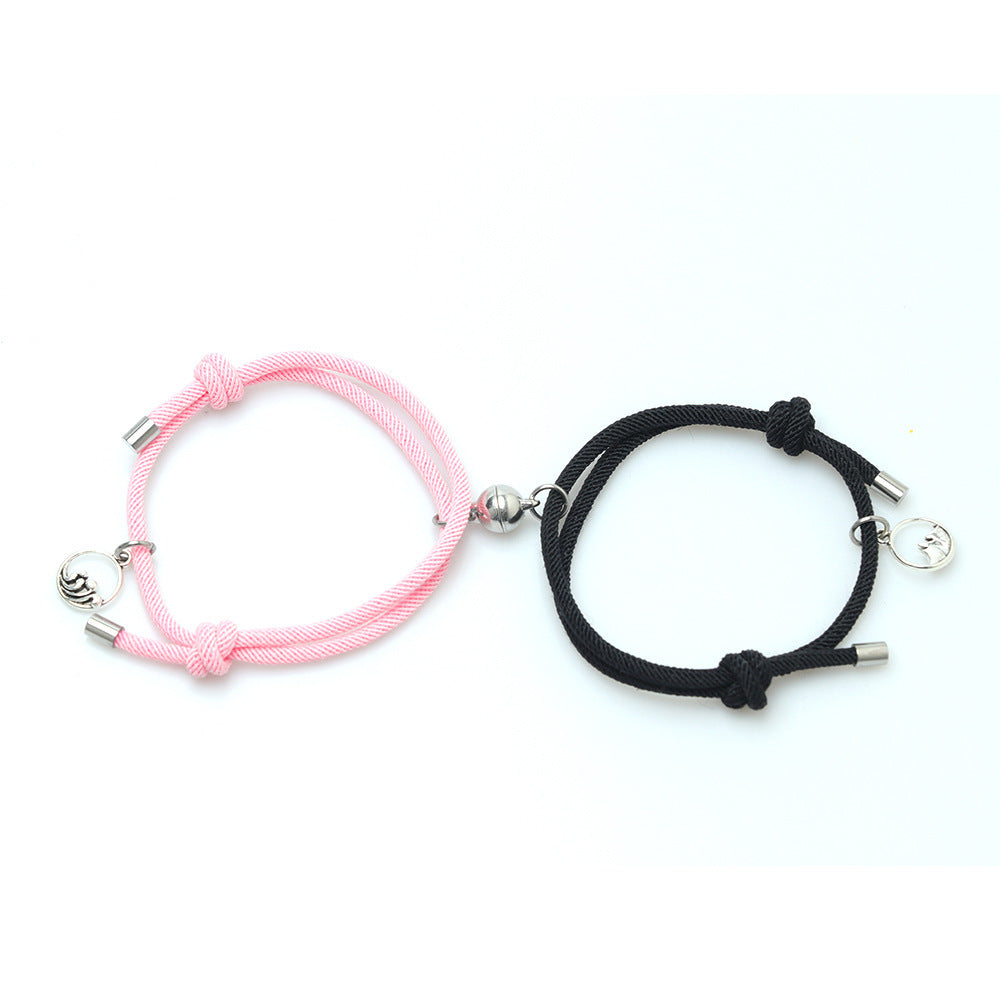 Alloy Eachother Couple Bracelet Jewelry dealsniper-net Black Pink