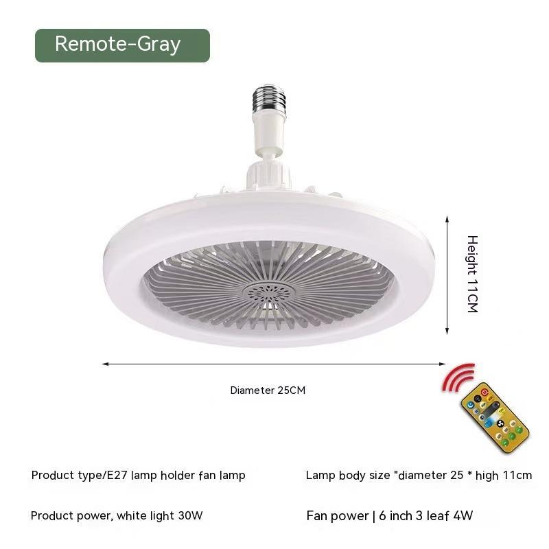 Remote Control E27 Screw Adjustable Light Aromatherapy Home Decor dealsniper-net Remote Control Fan Lamp Gray 30W Universal Lamp Holder