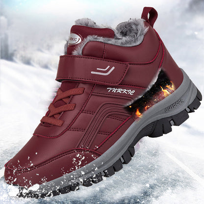 Winter Boots Women Men Warm Plush Velcro Snow Boots Climbing Hiking Shoes Women DealSniper.net