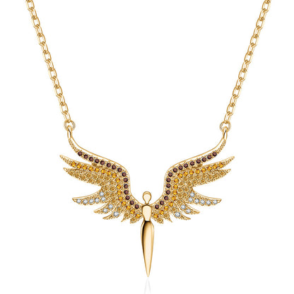 Titanium Steel Necklace For Women Creative Angel Wing Jewelry Gym From House Style 3