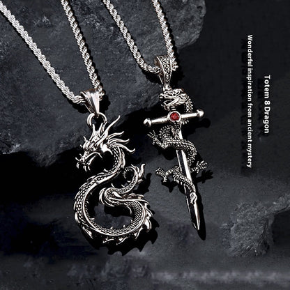 Fashion Jewelry Dragon Sword Pendant Necklace Jewelry Gym From House