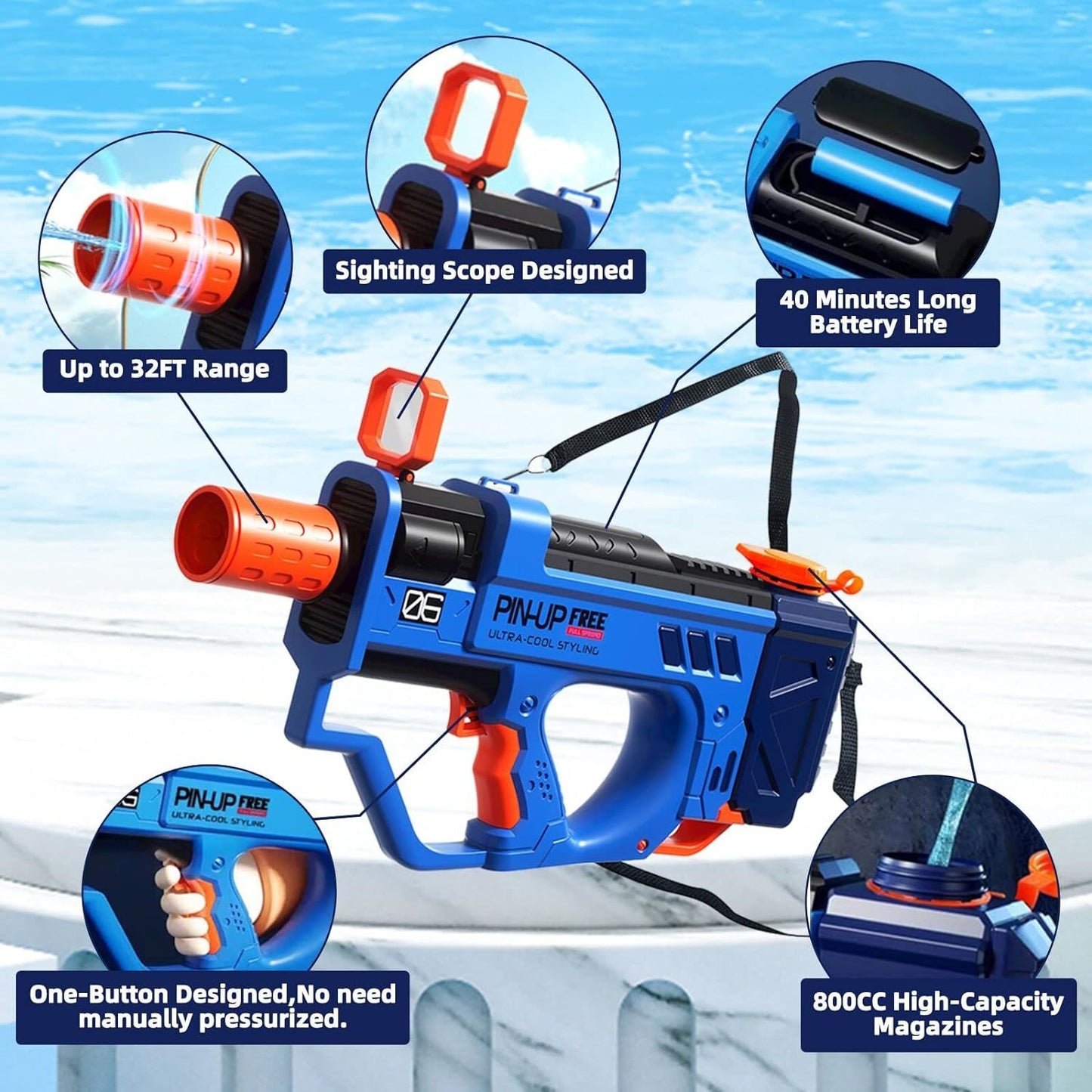 Electric Water Gun For Adults Kids Motorized Squirt Guns