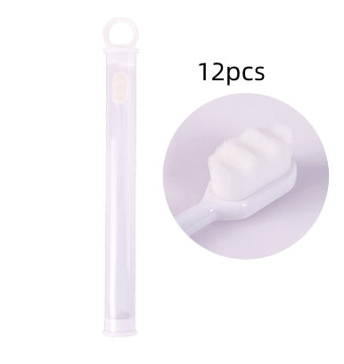 Ultra-fine Toothbrush Super Soft Bristle Deep Cleaning Brush Kids DealSniper.net 12pcs Wavy White