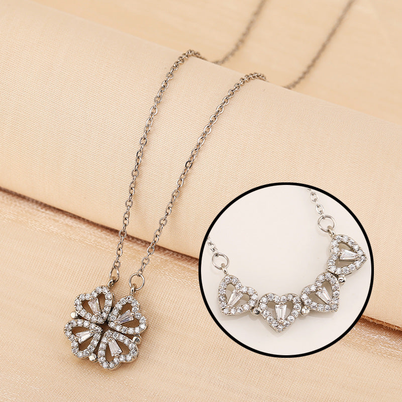 Variety Four-leaf Clover Non-fading Light Luxury Jewelry dealsniper-net Silver Without box