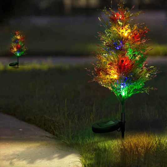 Solar-powered Christmas Lights Pine And Cypress Trees Garden dealsniper-net Black 1PC