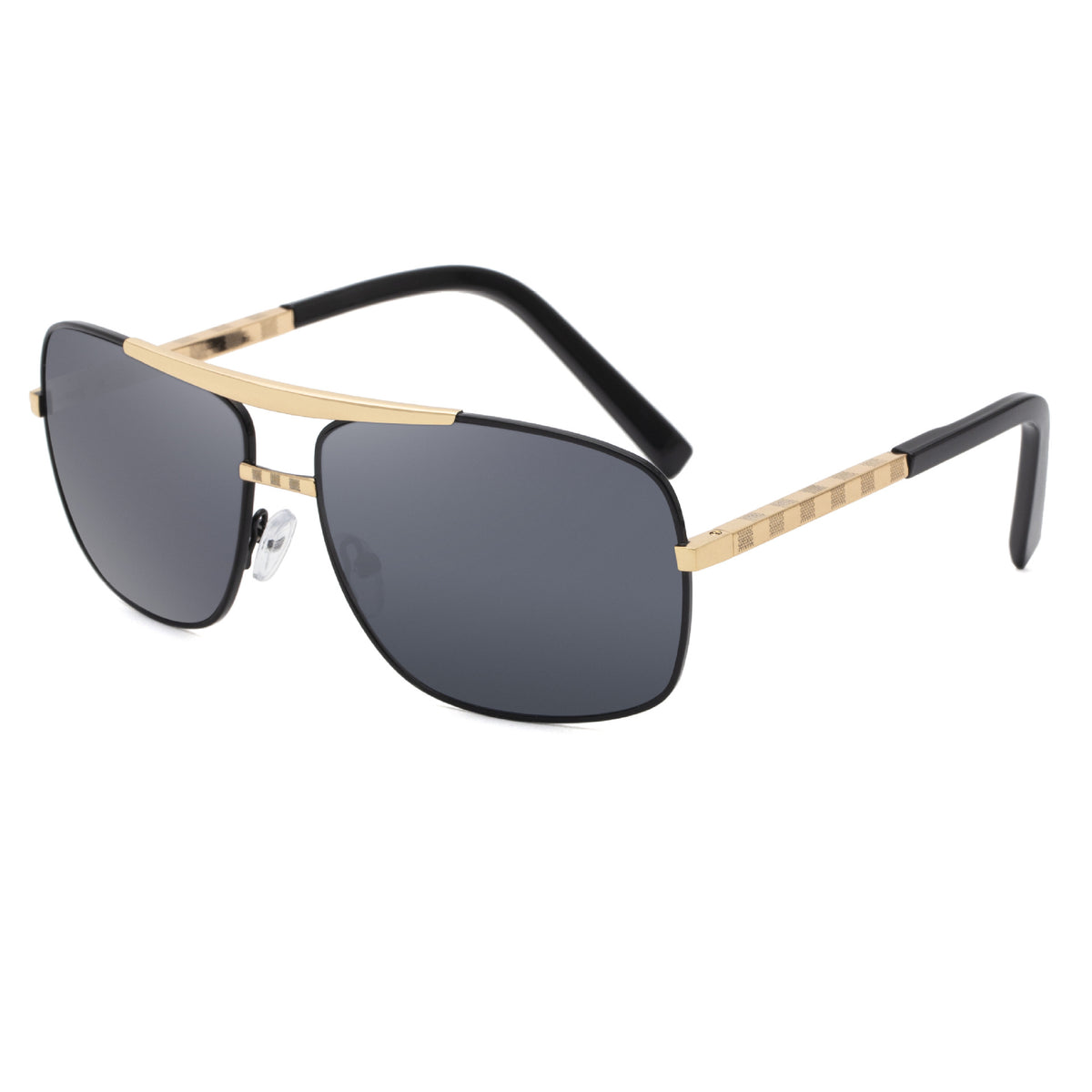 New Sunglasses Men's ATTITUDE Artistic Retro Box Slingshot Men Gym From House C26 black frame gold beam