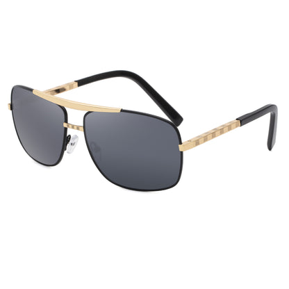 New Sunglasses Men's ATTITUDE Artistic Retro Box Slingshot Men Gym From House C26 black frame gold beam
