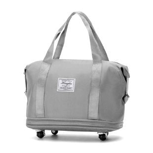 New Universal Wheel Travel Bag With Double-layer Dry And Wet Separation Fitness Yoga Shoulser Bags Sports Fitness Large Capacity Handbag Women Travel dealsniper-net Grey