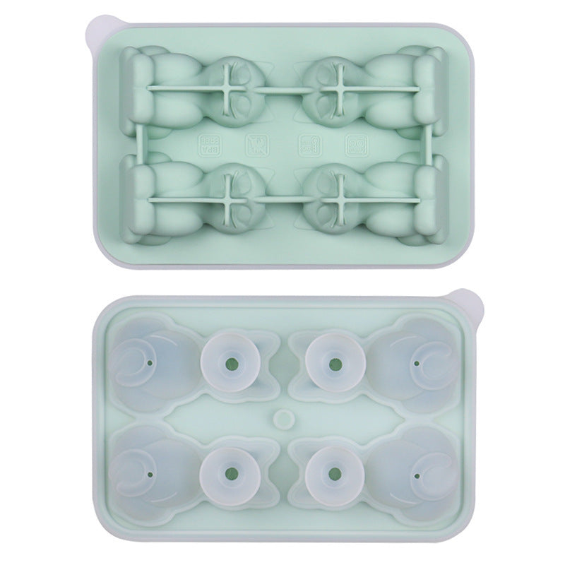 Cat Ice Tray Silicone Mold Household Kitchen dealsniper-net Wormwood Green Cat Ice Tray