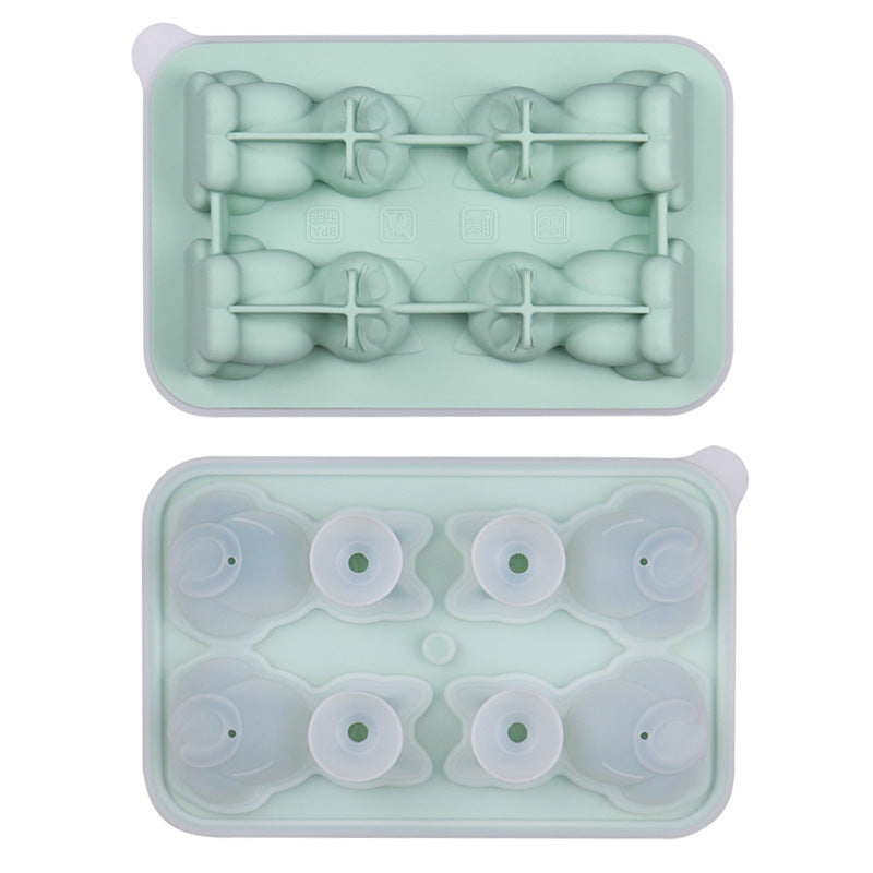 Cat Ice Tray Silicone Mold Household Kitchen DealSniper.net Wormwood Green Cat Ice Tray