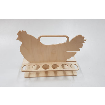 12 Cells Chicken Shape Egg Shelf Portable Wooden Case Kitchen dealsniper-net