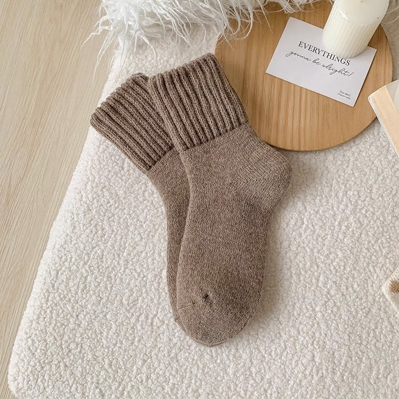 Ins Knitted Socks Winter Warm Thickened Solid Loop Socks Men null