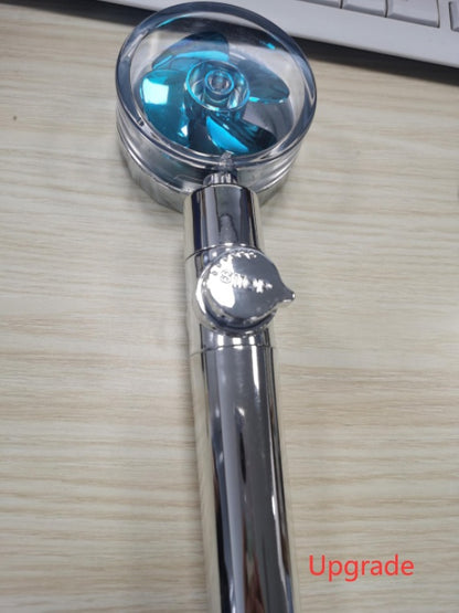 New Turbo Propeller Shower Head Water Saving High Pressure Flow House Gym From House Blue upgrade
