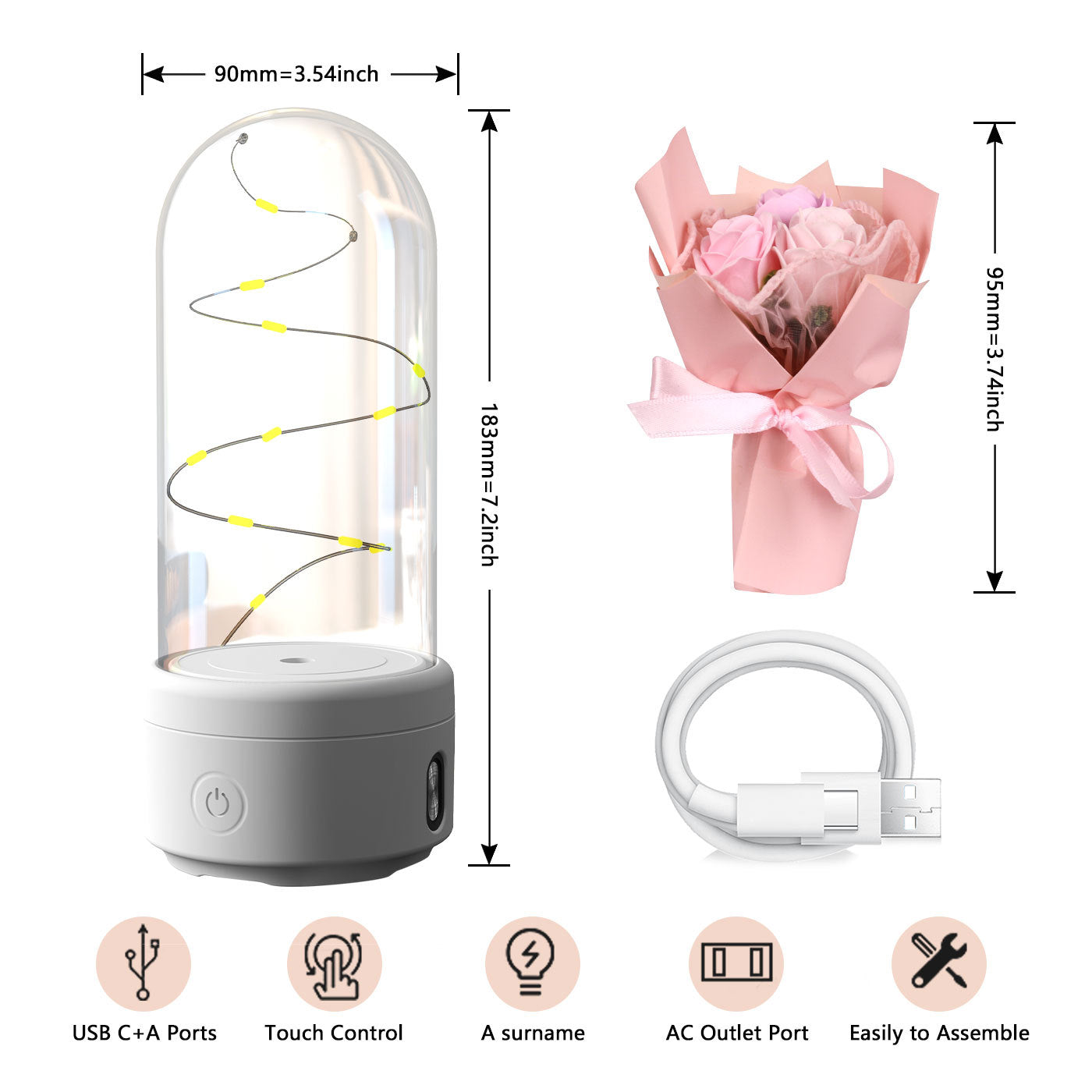 Creative 2 In 1 Bouquet LED Light And Bluetooth-compatible Speaker