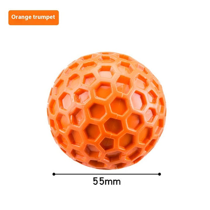 Dog Vocalization Bite-resistant Molar Relieving Stuffy Toy Ball Pets dealsniper-net Orange Small Size 55mm