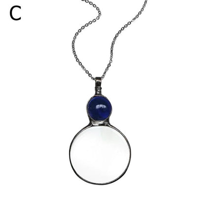 New Mother's Day Magnifying Glass Pendant Necklace Jewelry Gym From House Blue