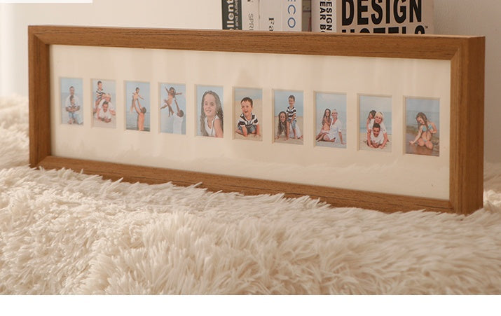 Baby Registration Photo Creative Set-up Photo Frame Home Decor DealSniper.net Dark wood 11x37.4cm