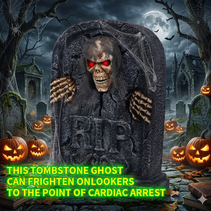 Halloween Creative Electric Tombstone With Swinging Skeleton Holidays DealSniper.net