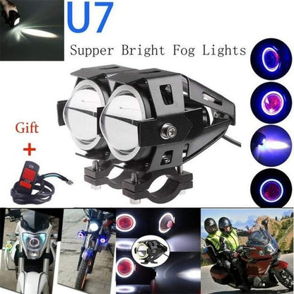 Motorcycle Headlight Cree U7 DRL Fog Lights Driving Running Light Vehicle dealsniper-net