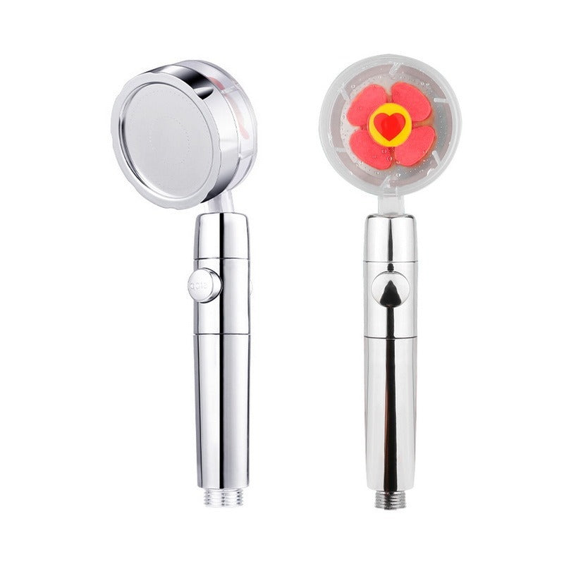 Propeller Driven Shower Head With Stop Button And Cotton Filter