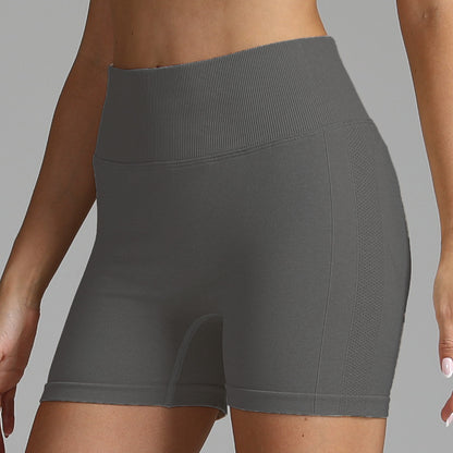 Seamless Yoga Shorts Women Solid Color High Waist Hip-lifting Women dealsniper-net Dark Grey L