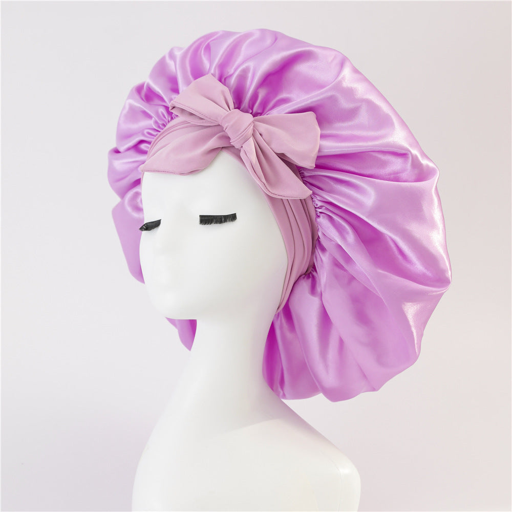 New Silk Bonnet For Sleeping Women Satin Bonnet Hair Bonnet Beauty dealsniper-net Violet