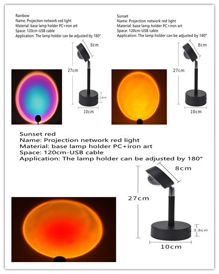 The Sun Never Sets Projection Sunset Atmosphere Light Home dealsniper-net 3pcs set