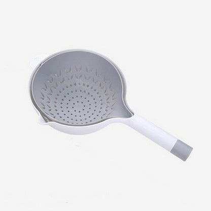 Double-layer Drain Basket Home Living Room Creative Kitchen Gadgets Kitchen DealSniper.net White And Gray