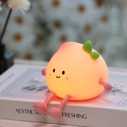Small Fart Peach Small Night Lamp Rechargeable Eye Protection Home Decor Gym From House 2W Warm Light Style