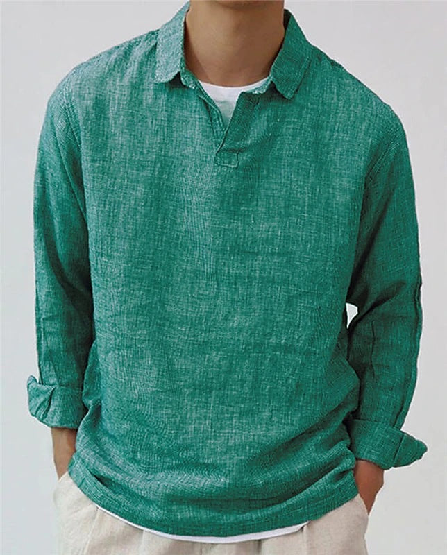New Fashion Men's Pullover Shirt Solid Color Long Sleeve Men Gym From House Dark Green 2XL
