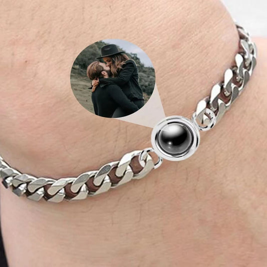 Titanium Steel Personalized Photo Custom Bracelet Jewelry Gym From House