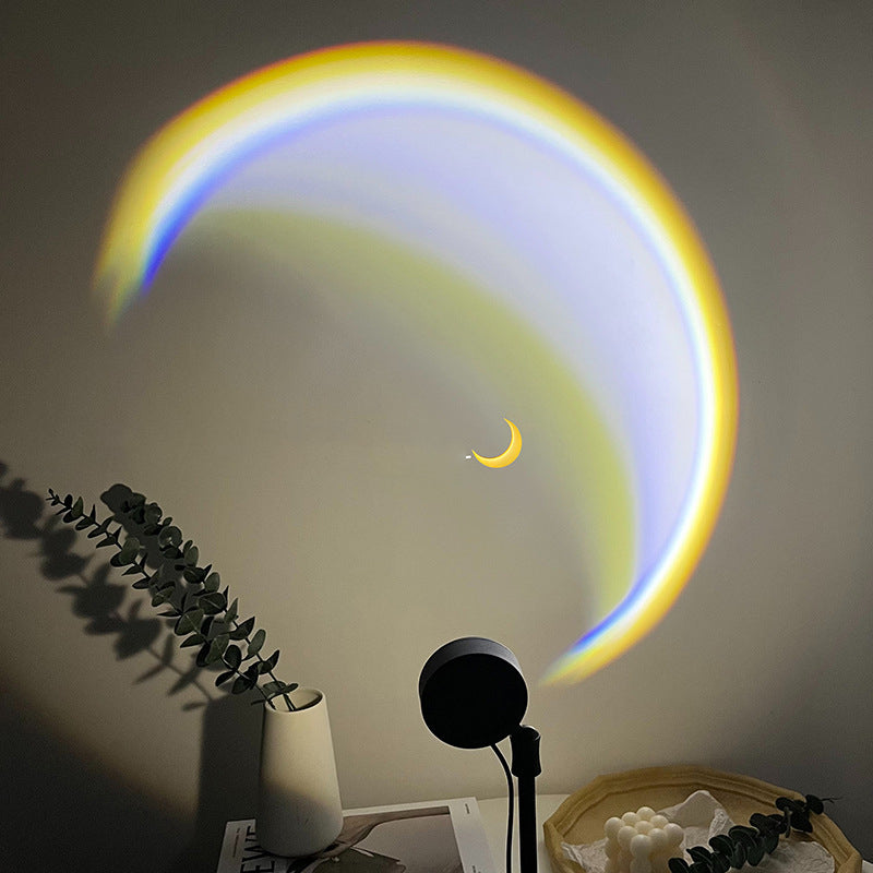 INS USB Moon Lamp LED Rainbow Neon Night Sunset Light Projector