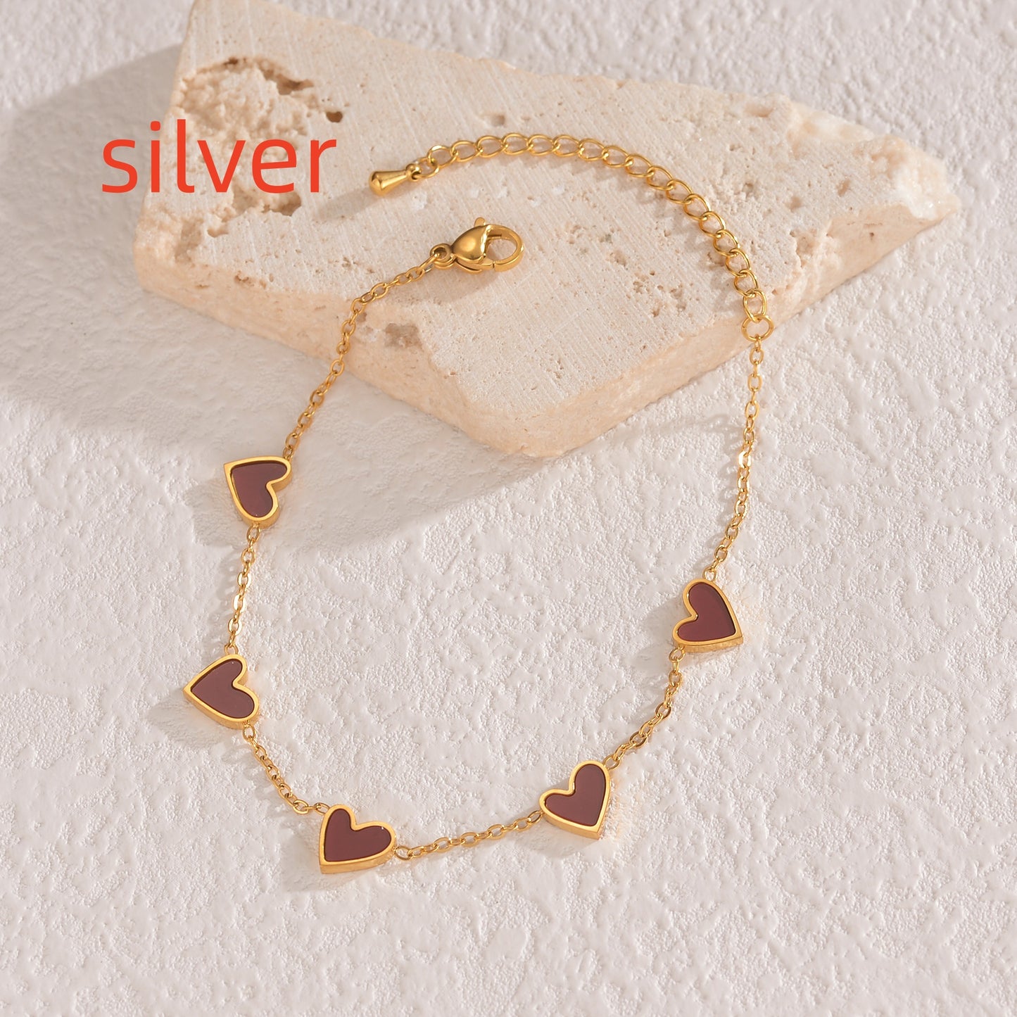 Ins Love Bracelet Stainless Steel Dripping Heart Bracelet Jewelry Gym From House Silver RED