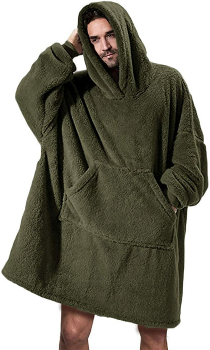Hoodie Sweatshirt With Big Pocket Tops Sweater Comfortable Loose Women dealsniper-net Army Green One size