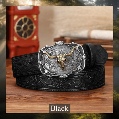 Cross-Border Western Cowboy Retro Bull Head Men's Belt Men Gym From House