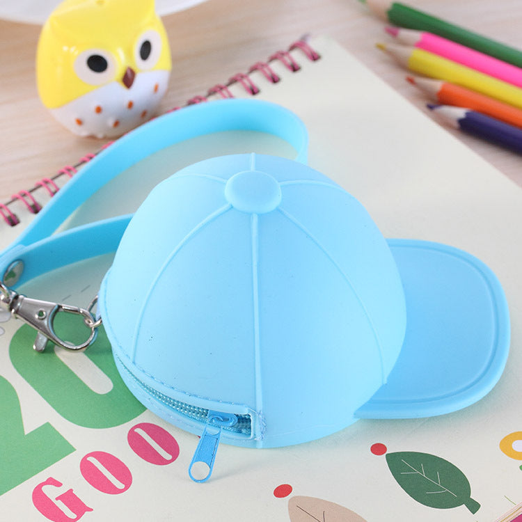 Cute Cartoon Candy Color Hat Silicone Coin Purse Kids dealsniper-net Blue