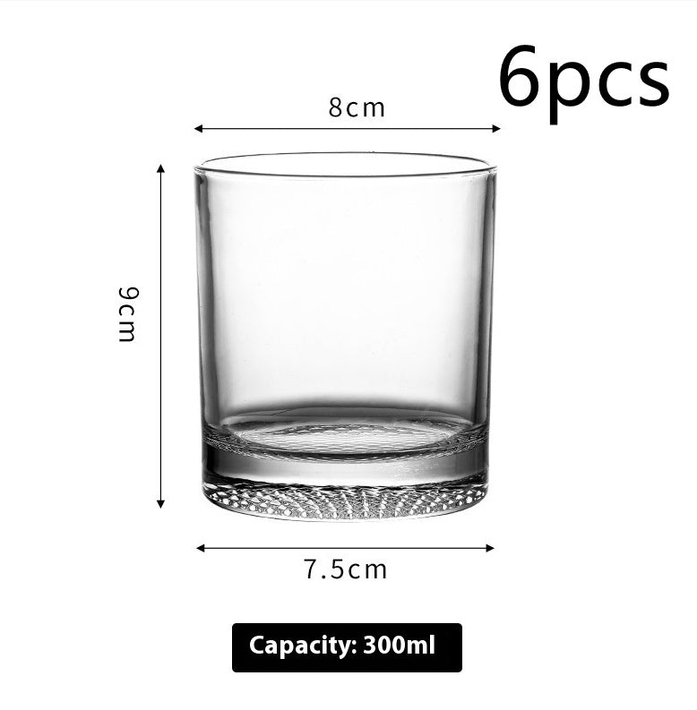 Whiskey Glass Crystal Grid Flower Ice Hockey Kitchen DealSniper.net Grid Whiskey Glass 300ML 6PCS