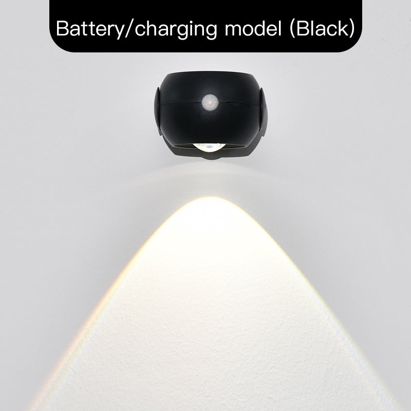 Adjustable Angle Human Sensing Light, Wireless Sunset Light, Indoor Spotlight, House DealSniper.net Black USB charging and AAA bat