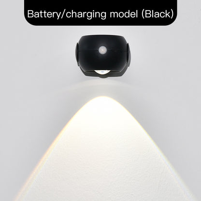 Adjustable Angle Human Sensing Light, Wireless Sunset Light, Indoor Spotlight, House DealSniper.net Black USB charging and AAA bat