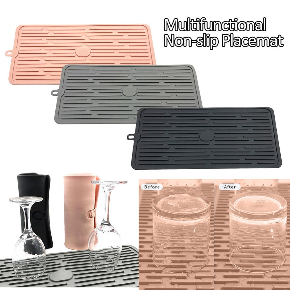 Foldable Silicone Drain Pad Non-slip Drain Drying Flume Draining Mat Kitchen DealSniper.net