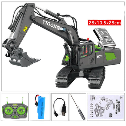 Children's Simple Alloy Charging Excavator Toy Car Kids DealSniper.net Grey BC1043