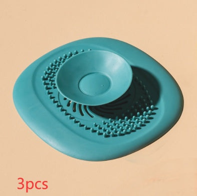 Bathroom Washbasin Drain Hair Catcher Kitchen Sewer Nausea Kitchen dealsniper-net Green 3PCS