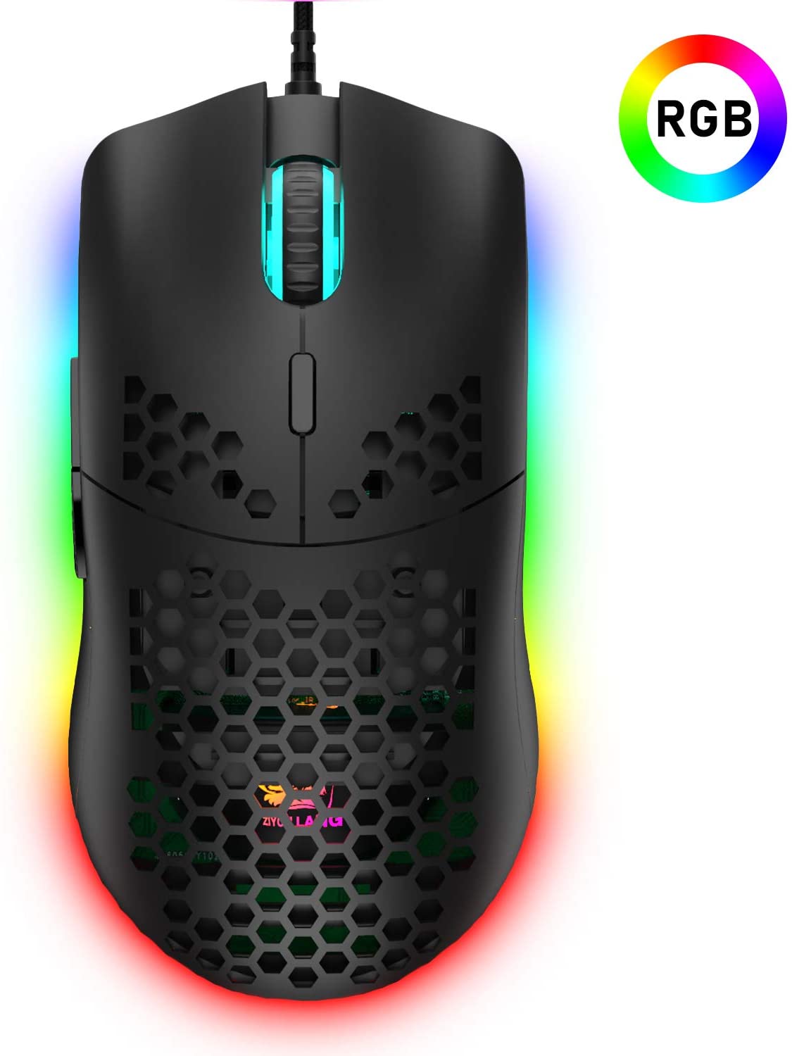 Gaming Mice Mouse 6400 DPI USB RGB Flowing Backlit Light Wired PC Laptop PS4 PS5 Random Color Gadgets dealsniper-net